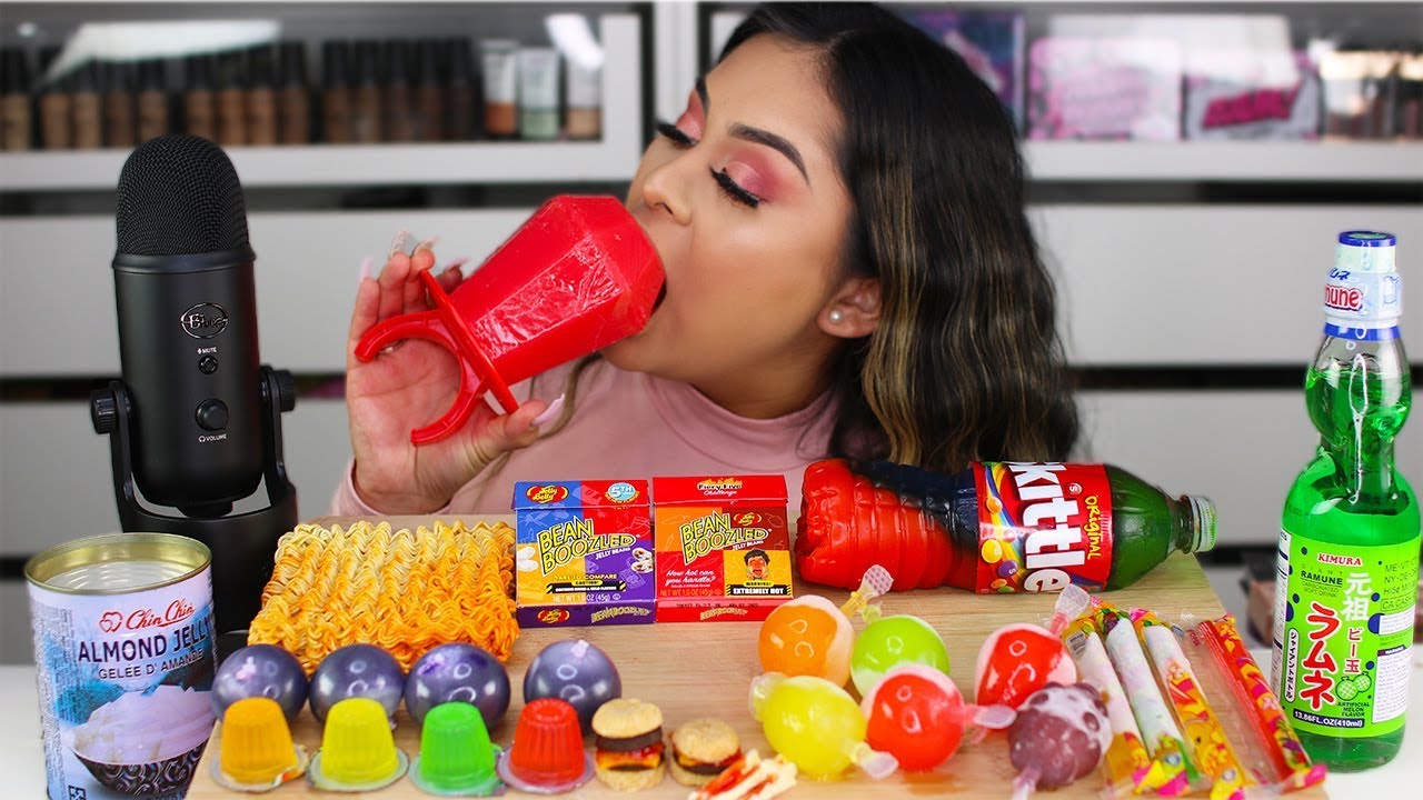 i Tried ASMR..TikTok Frozen Fruit Jelly, Sea Grapes (Sticky Crunchy