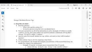 2023 Fall NUR 110 CCAC Allegheny Dosage Calculation Review September 12