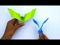 Learn how to make origami flapping bat  diy flapping paper bat  moving paper toy ideas