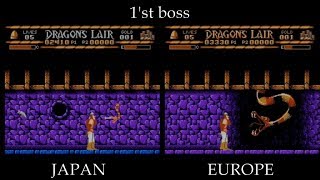 [Comparing versions](NES): Dragon's Lair (USA, Japan, Europe)