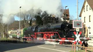 Steam locomotive 41 1144 climbs the Thuringian Forest | Rodelblitz 2024 (4K)
