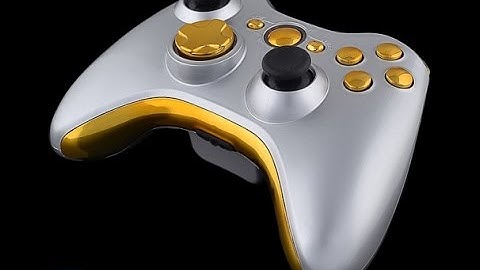 Custom painted silver and gold Xbox 360 controller