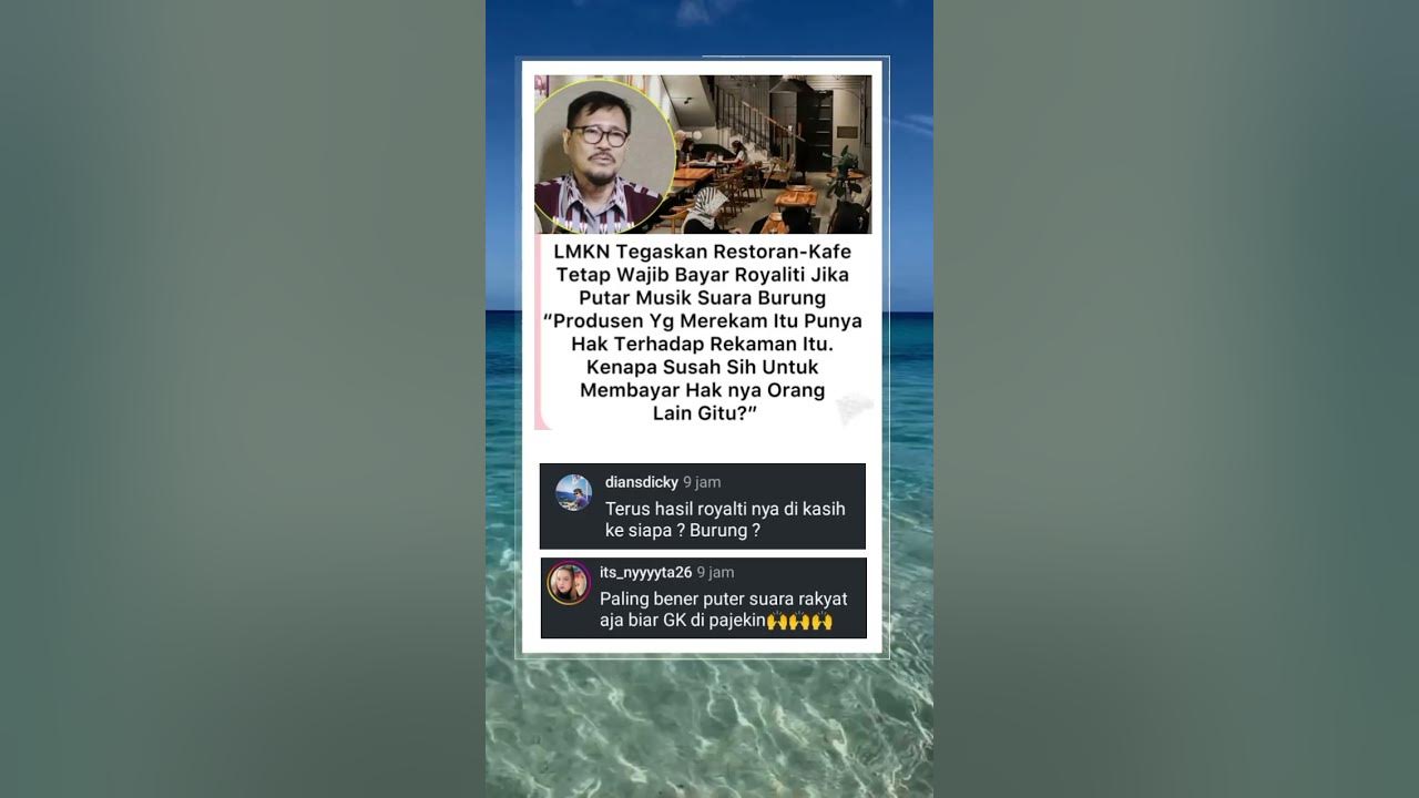 LMKN Tegaskan! Putar Musik Suara Burung di Kafe & Restoran Tetap Wajib Bayar Royalti!#RoyaltiMusik