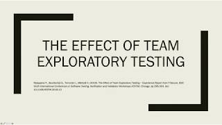 Celebrity 2dv610 assignment 3 - The Effect of Team Exploratory Testing Wealth