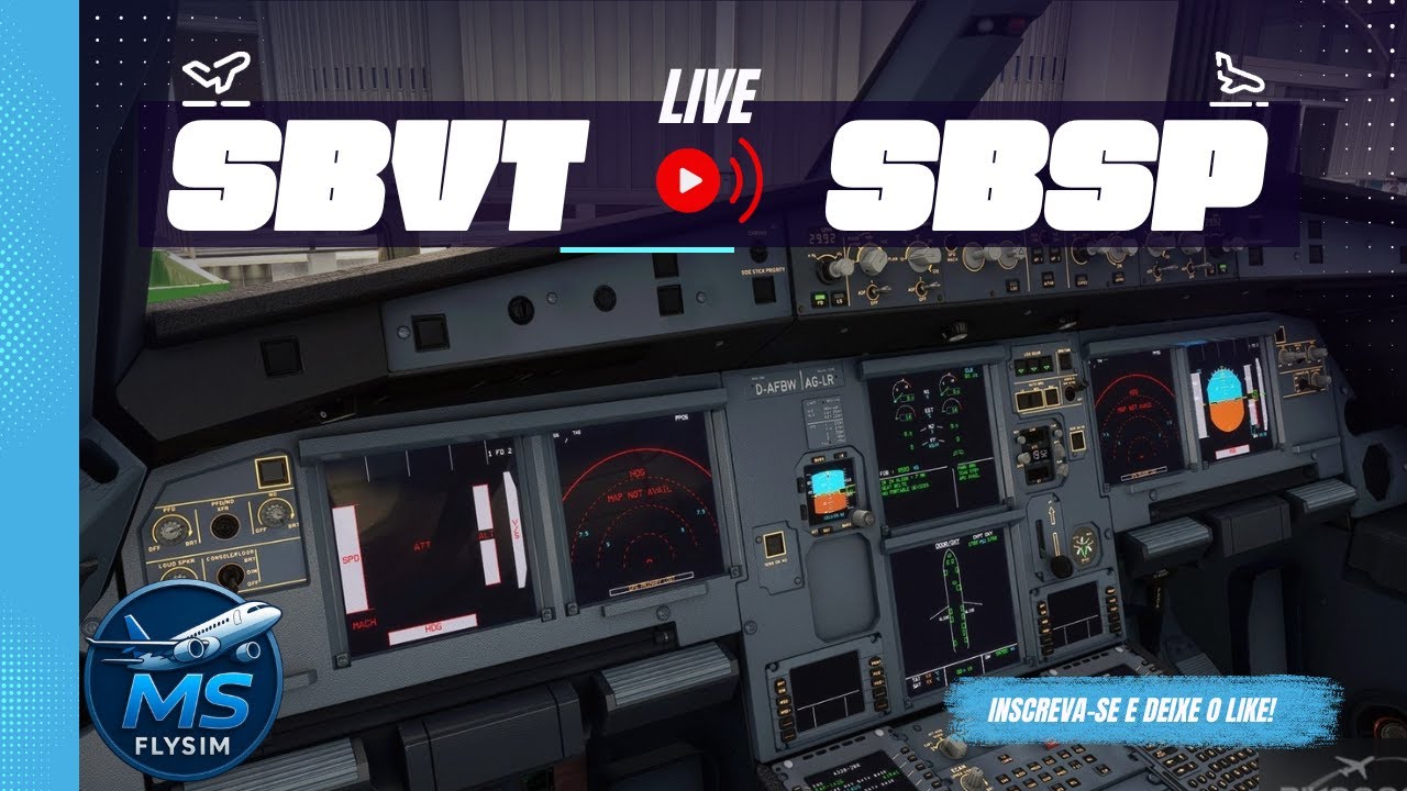 🎥✈️ Live X-Plane 11  Vitória (SBVT) → São Paulo-Congonhas (SBSP) | Airbus A319 ToLiss | IFR Completo