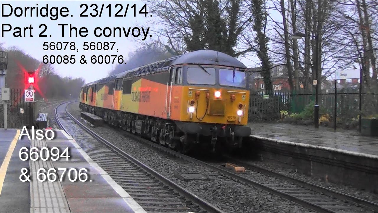 Old videos from 2014. 56078, 56087, 60085, 60076, 66094 & 66706. Dorridge. 23/12/14, part 2.