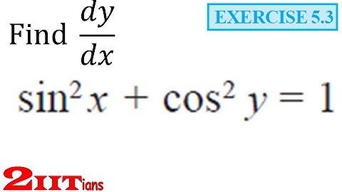 Continuity and Differentiability Exercise 5.3 Q 8 Class 12 NCERT | Differentiation IIT JEE