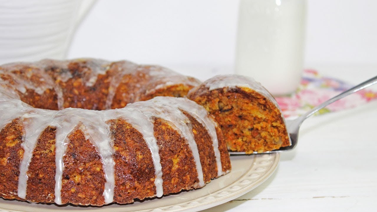 Carrot Bundt Cake Recipe Best Ever Carrot Cake Carrot Bundt Cake With Oatmeal And Creamy Glaze Youtube