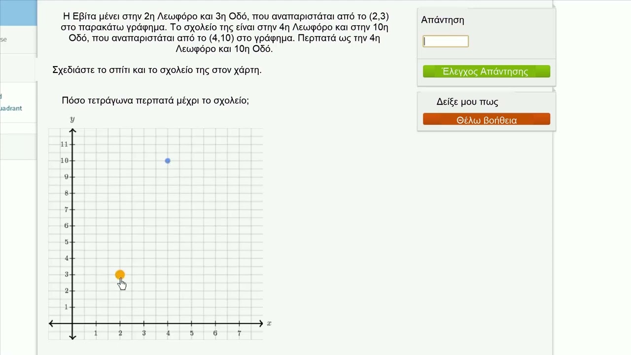 Λεκτικά προβλήματα επιπέδου συντεταγμένων