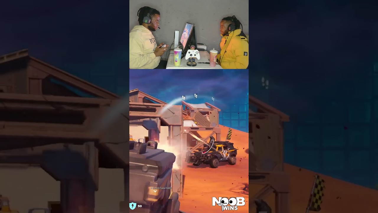 FALLOUT Twins Win game in Legendary car  Ep 03#fortnite #zerobuild #fps #gaming #gamer #twins