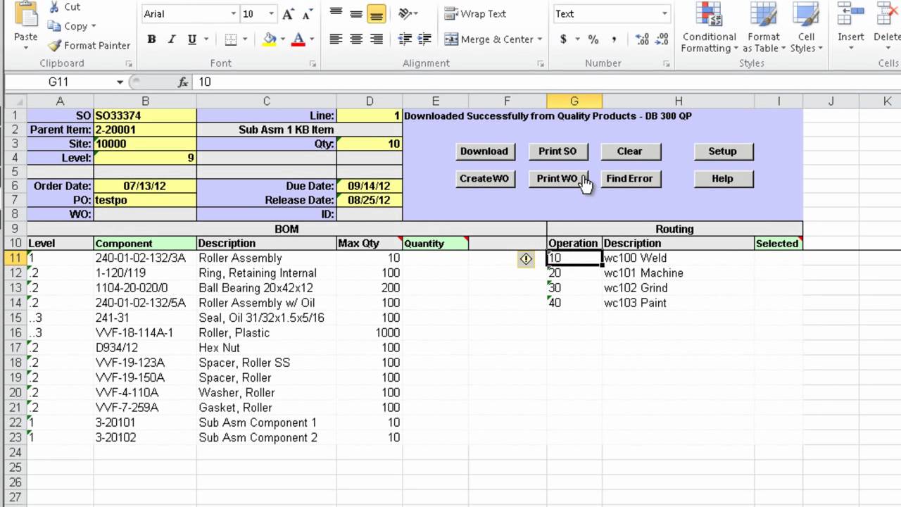 dynamic bom excel loader for qad 32soft youtube bill of materials excel