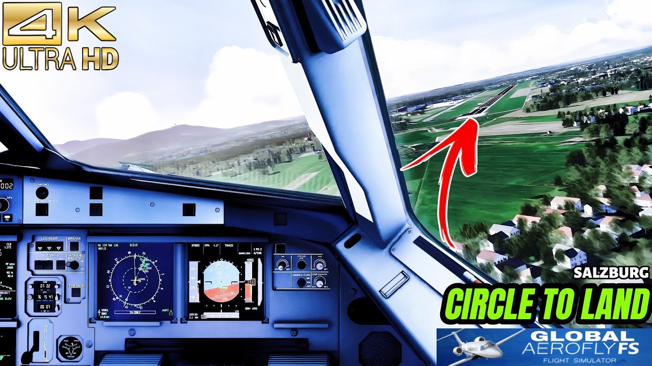 ULtra 4k | AEROFLY FS GLOBAL | SALZBURG CIRCLE TO LAND RWY33