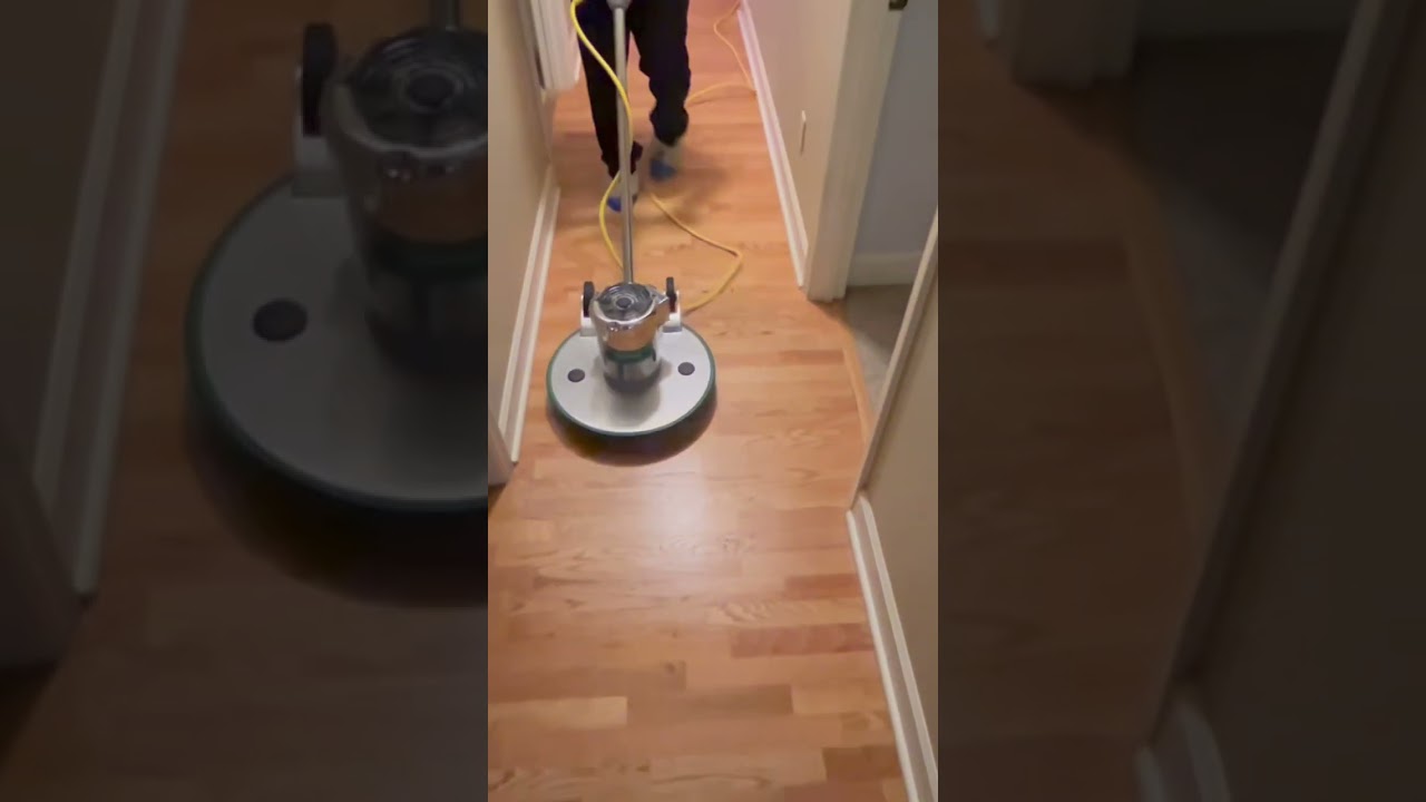 The ultimate hardwood floor cleaning with commercial 19’ machine