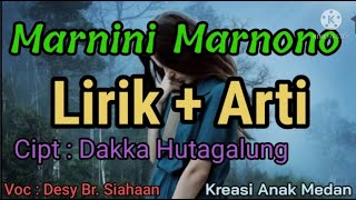 Marnini Marnono (Lirik   Arti) - Cover Desy Br. Siahaan