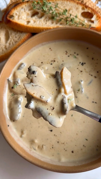 This Easy Creamy Mushroom Soup helps me lose weight #shorts
