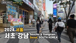 서초역 교대역 신논현역 강남역 47분 산책 Walk from Seocho to Gangnam in Seoul 【4K】