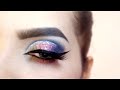 Yellow 💛 Blue 💙 Pink Bridal glitter eye makeup tutorial