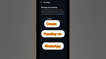 How to Create a Passkey on WhatsApp 🔑🔒 | Secure Your Account #Shorts #smartphone #ytshorts #privacy