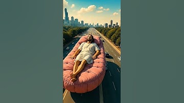 Jesus resting on an overbridge as his bed, comes down and walks away. #vfx #creative #art #jesus