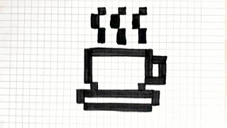Handmade pixel art - how to draw a coffee ☕️ #pixelart #coffee fee