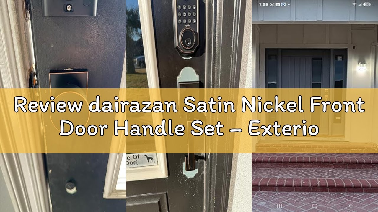 Review dairazan Satin Nickel Front Door Handle Set – Exterior Entry Lock with Single Cylinder Deadbo
