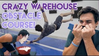 Crazy Warehouse Obstacle Course!!
