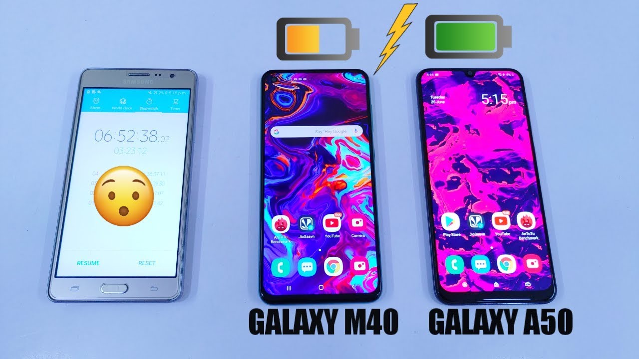 Samsung Galaxy M40 vs Galaxy A50 Extreme Battery Drain Test - Will Galaxy M40 Survives?