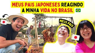 Meus pais japoneses reagindo a minha vida no BRASIL