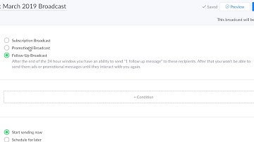 Building a Broadcast Message with ManyChat
