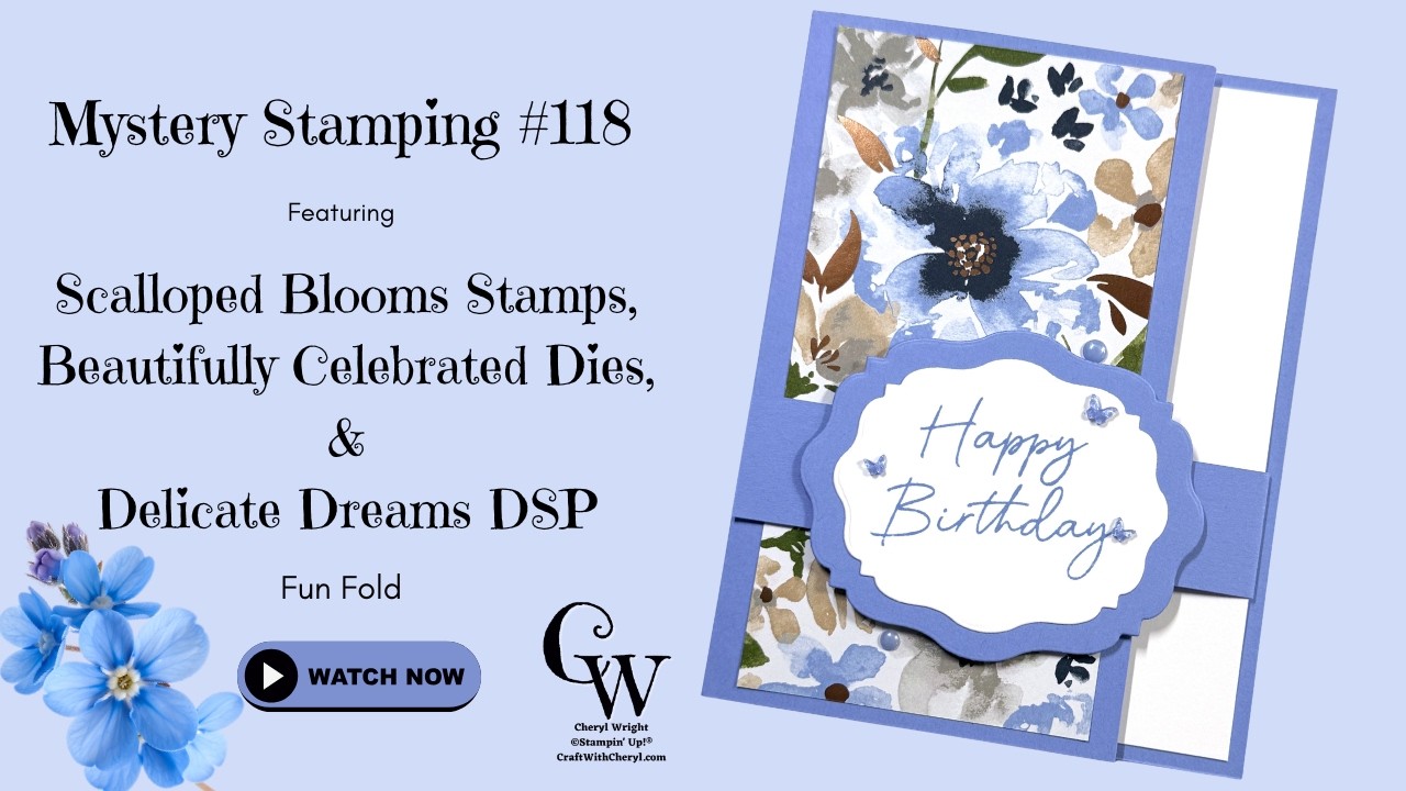 Floral Birthday Fun Fold Card | Mystery Stamping #118 - YouTube