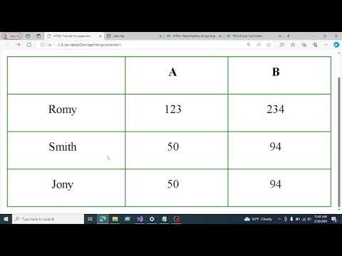 padding and spacing in html table in html/css