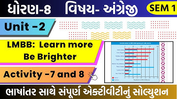 std 8 english Ch 2 activity 7, 8 sem 1 | Dhoran 8 english Chapter 2 activity 7, 8 | Unit 2 act 7, 8