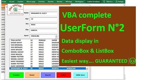 VBA Complete UserForm application  NO CODING  ComboBox  ListBox  Extract Data En 2  www VbaWriter ch