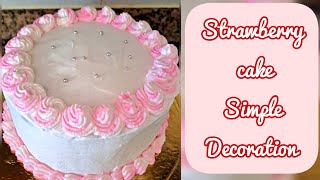 Simple Decoration Strawberry cake cakedecoration viral