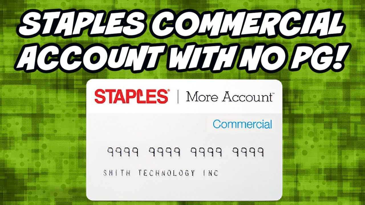 Staples Commercial Credit Account With No PG! YouTube