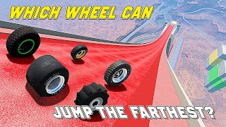 Which Car Wheel Can Jump The Farthest? #4 - BeamNG Drive