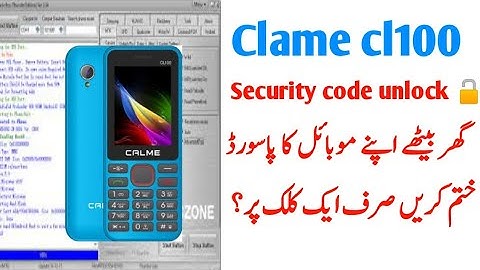 How To Calme Cl 100 Security Code Unlock  With Miracle / Spd 6531E Unlock security code /