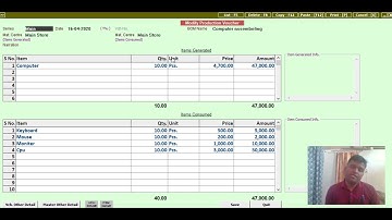 How To Create Unassemble Voucher in Busy Accounting Software