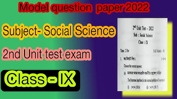 Class IX social science model question paper/2nd Unit test 2022/Class 9/ 2nd unit test/RawEducation