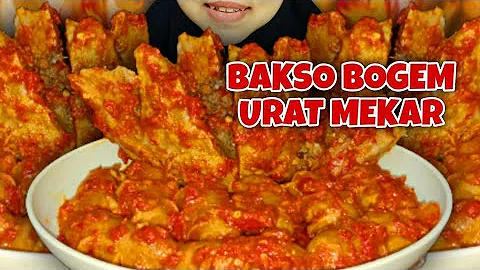 MUKBANG BAKSO BOGEM URAT MEKAR SAMBEL MERCON || ASMR MUKBANG || ASMR INDONESIA 🇲🇨