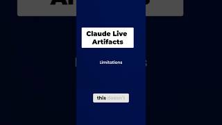 Claude Live Artifacts Limitations That You Need To Know #shorts