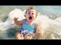 Cute and Funny Baby Playing on the Beach - Try Not To Laugh 2024