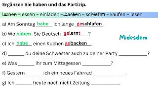 Perfekt A1 (Grammatik-Übung)