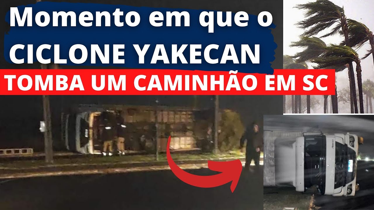 🚨URGENTE! VÍDEO MOSTRA O MOMENTO EM QUE UM CAMINHÃO TOMBA APÓS SER ATINGIDO POR VENTOS DE 157 KM/H.