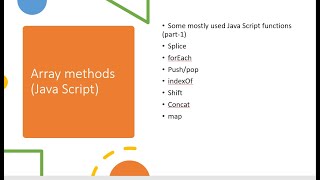 Array methods in java script