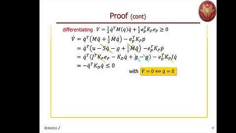 Robotics 2 - Prof. De Luca  Lecture 17 (4 May 2020)