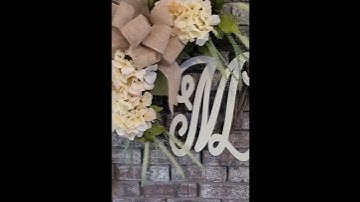 Sun-blushed Hydrangea and Monogram Wreath
