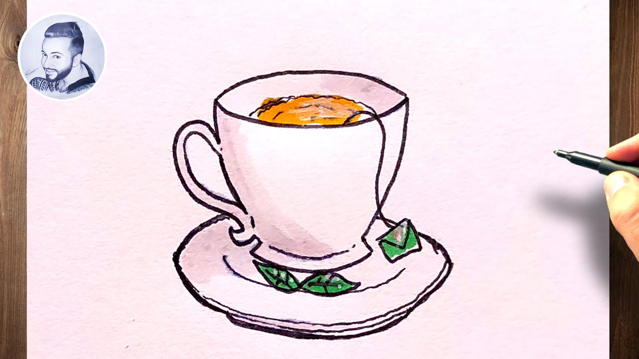 Comment dessiner une tasse de thés 