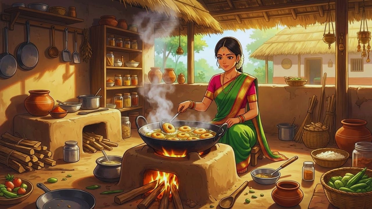 Cozy Winter Morning & Hot Sambar 🍲 | Traditional Indian Cooking | Ghibli Style Vlog | Slow Living