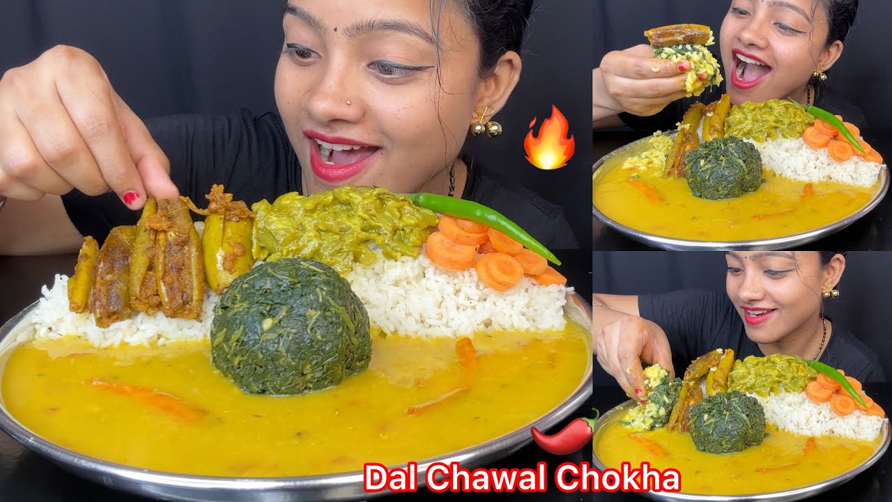 Dal Chawal With Saag🤤🌶️